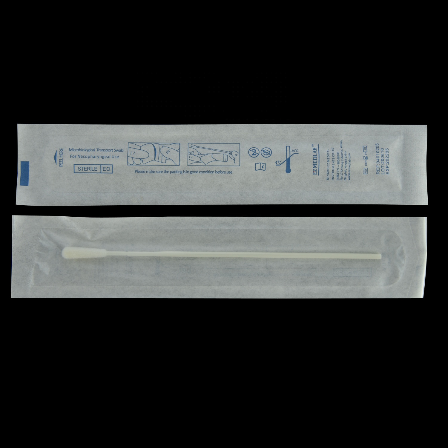 Medical throat flocked swab nasopharyngeal swab