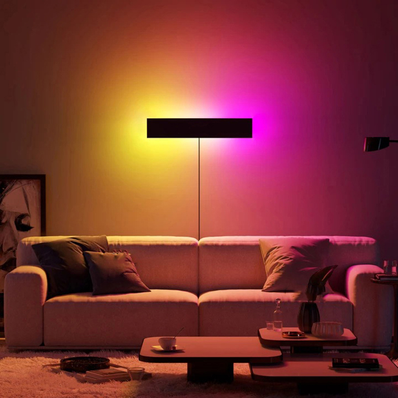 Современная светодиодная настенная лампа Rgb, декоративные красочные прикроватные светильники для спальни, столовой, комнатное освещение с регулируемой яркостью