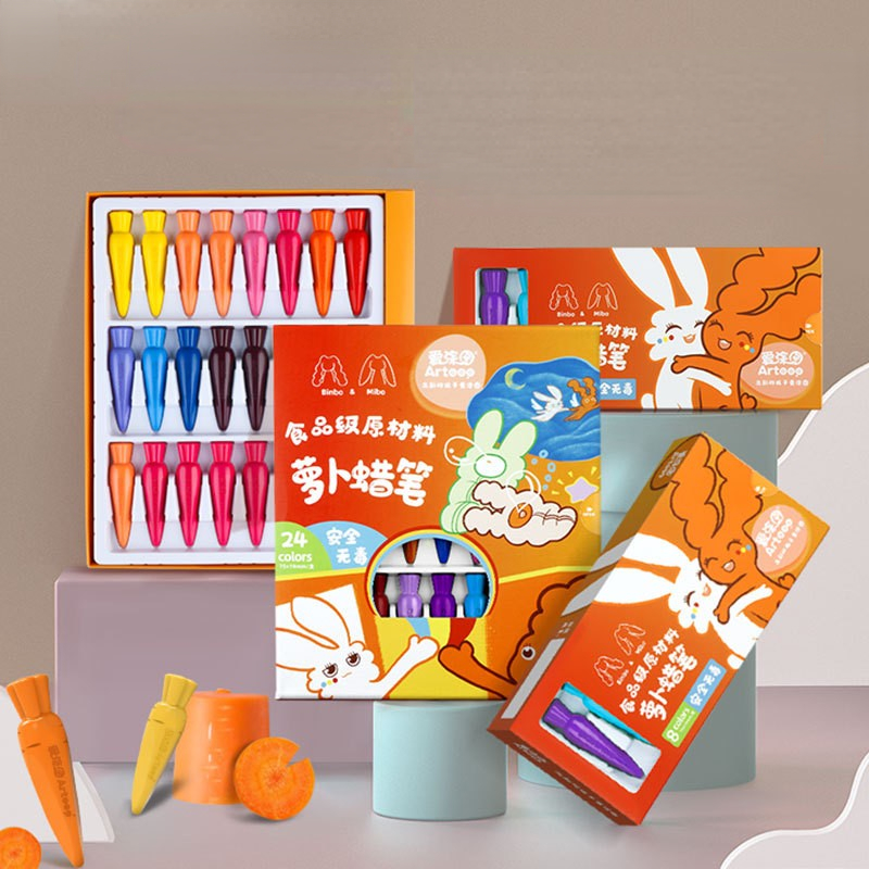 Wholesale Cheap Non-toxic Washable Crayons 8 12 24 Colors Crayons Set Jumbo Wax Crayon For Children Kids
