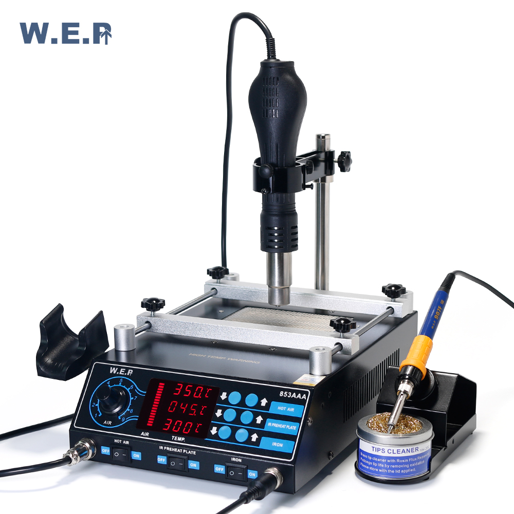 WEP 853AAA 3 в 1 цифровое SMD паяльное оборудование, паяльная станция для предварительного нагрева BGA