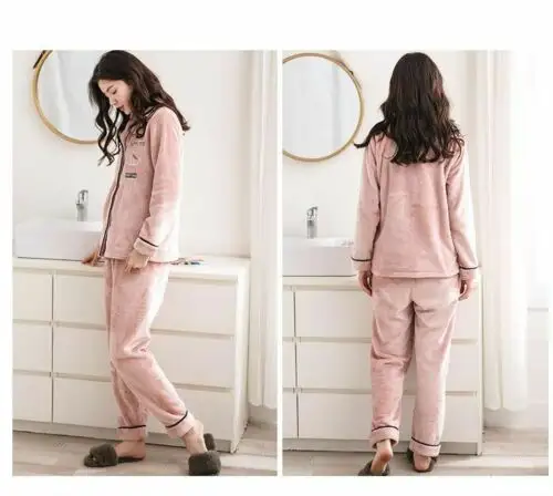 Оптовая продажа, зимний пижамный комплект для взрослых, супер мягкая Дамская одежда для сна для женщин, пижамы для сна