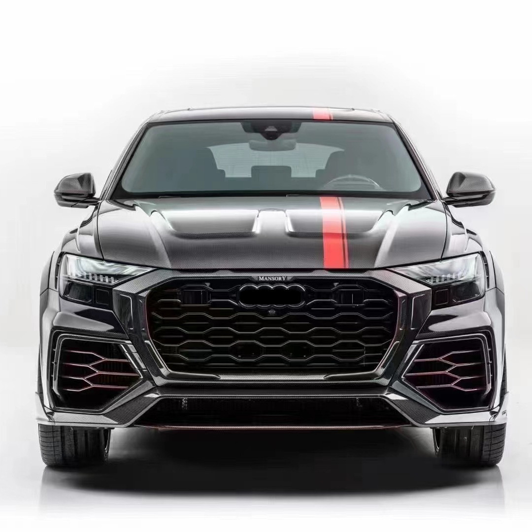 Комплект автозапчастей для Audi Q8, комплект кузова для переднего и заднего бампера MSY с широким корпусом из углеродного волокна