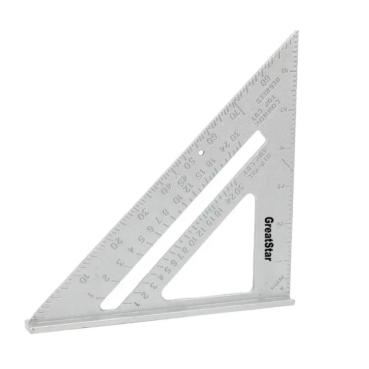 7'' SAE Ruler Carpenter Square Aluminum Alloy Gauging Measuring Tools Roofing Triangle Ruler Woodworking Tool