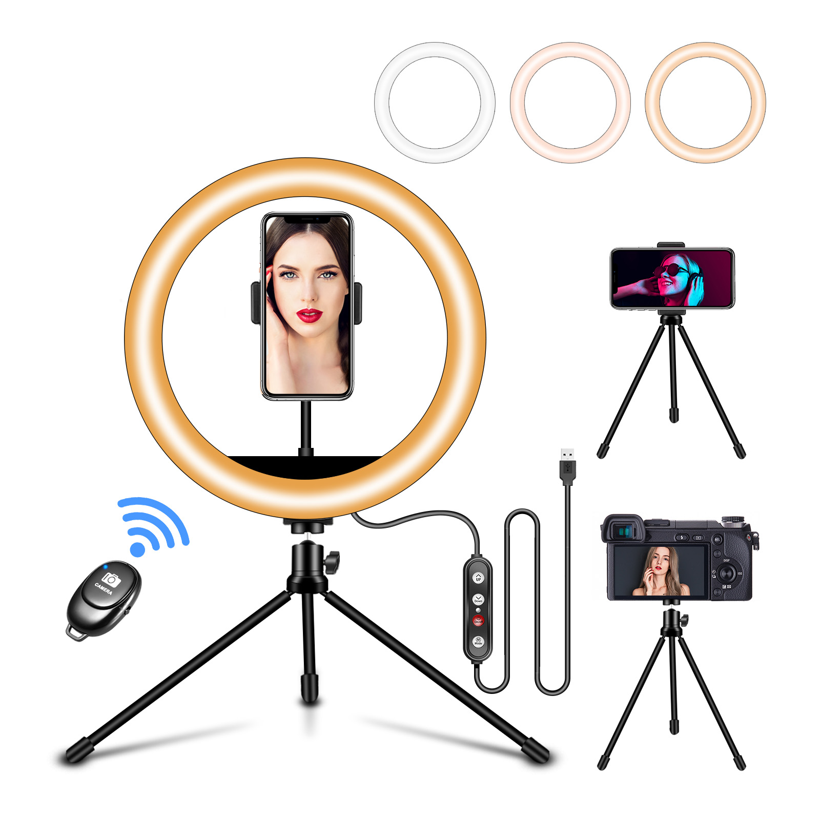 Селфи кольцевой светильник с подставкой для штатива Live Stream beauty FACE Make Up Tik tok кольцевой светильник 10 дюймов LED с держателем для сотового телефона