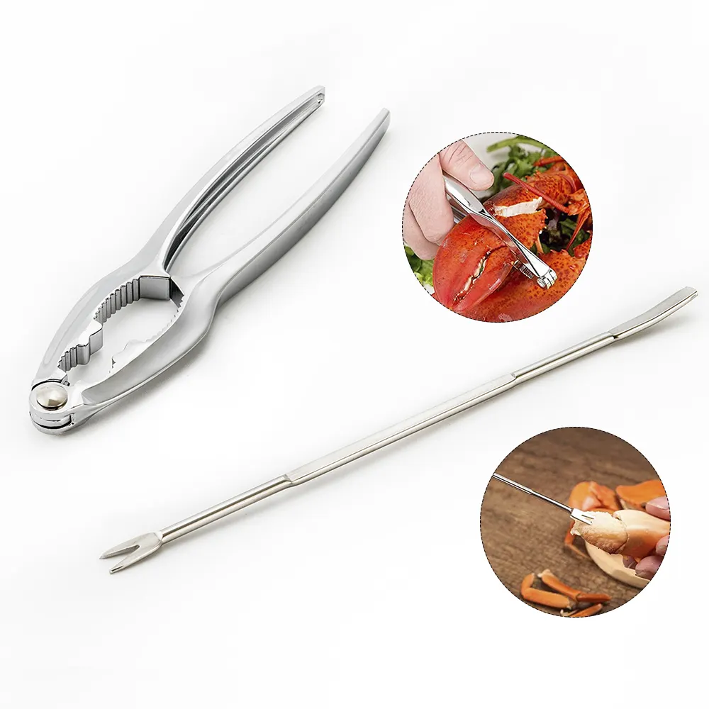 Stainless steel seafood crab claw cracker forks pick nut cracker seafood tools set