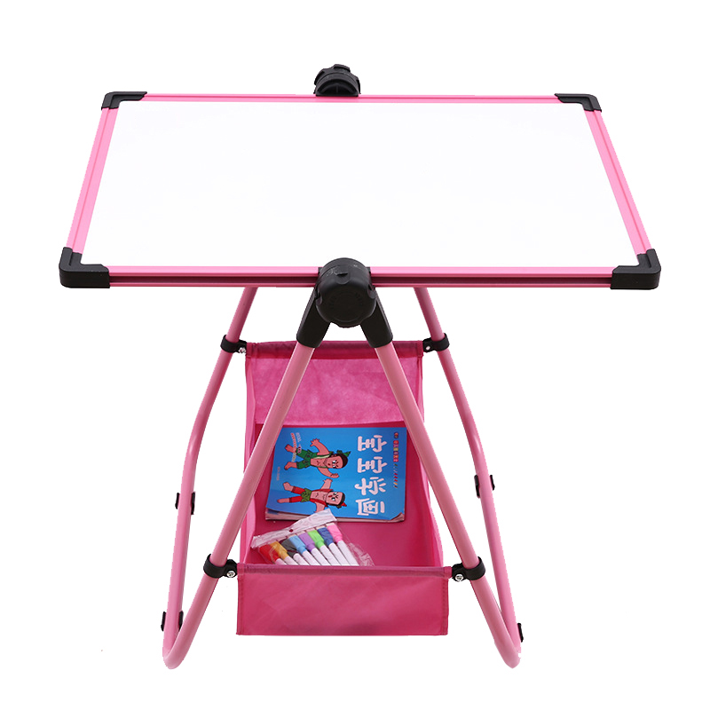 Hot Sale Double Side Magnetic Adjustable White Board Metal U Stand Flip Chart Stand With Storage Box