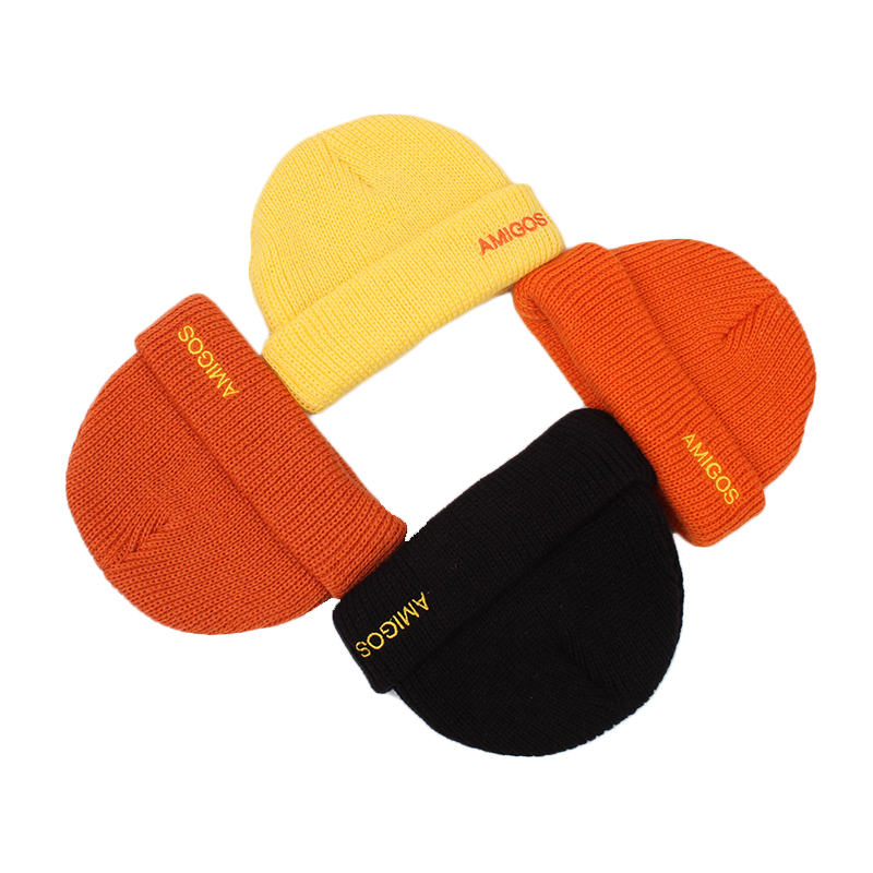 Adult Ribbed Knit Embroidery Logo Winter Hat Beanie Cap Promotion