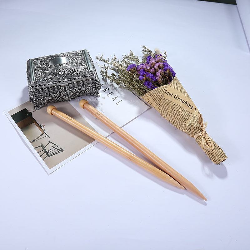 Direct factory wooden sweater needles 12mm hand knitting needle scarf hat knitting tools