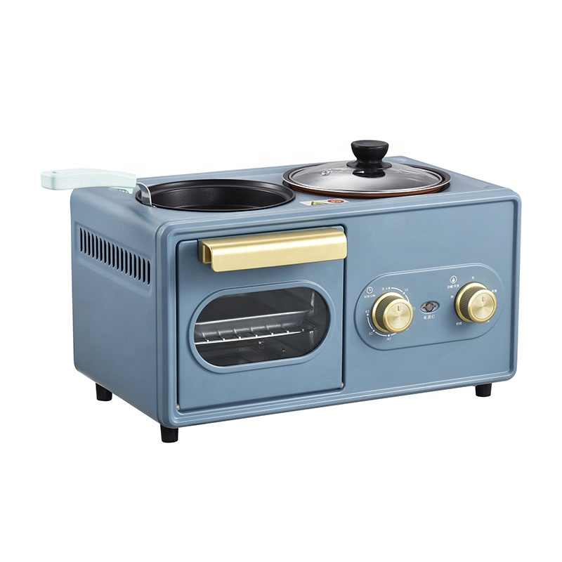 2021 New Multifunction 3 in 1 Breakfast Set Toaster Coffee Maker 3 in 1 Breakfast Maker With Toast Oven Coffee Pot Frying Pan