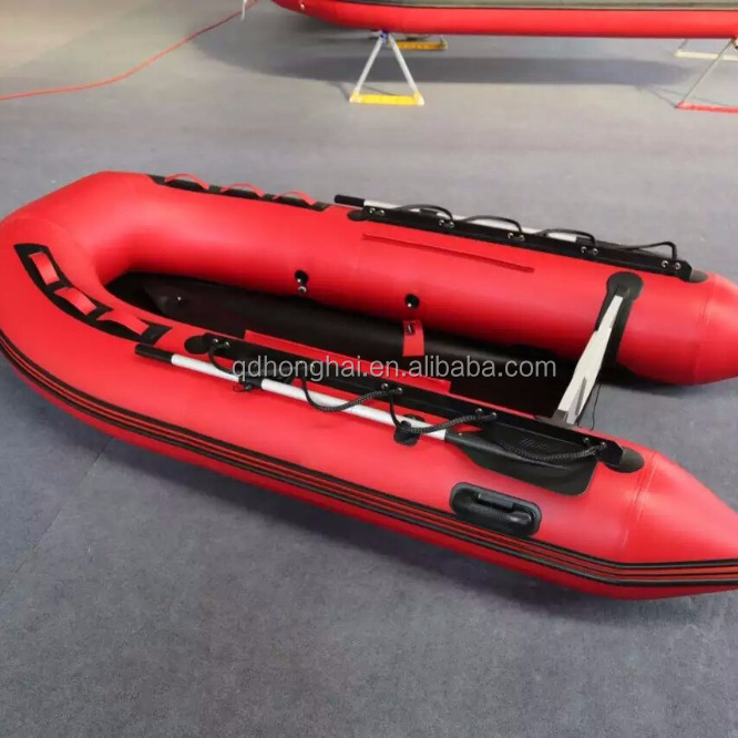 made in China 3.3m red color inflatable Aluminum floor boat with CE certification