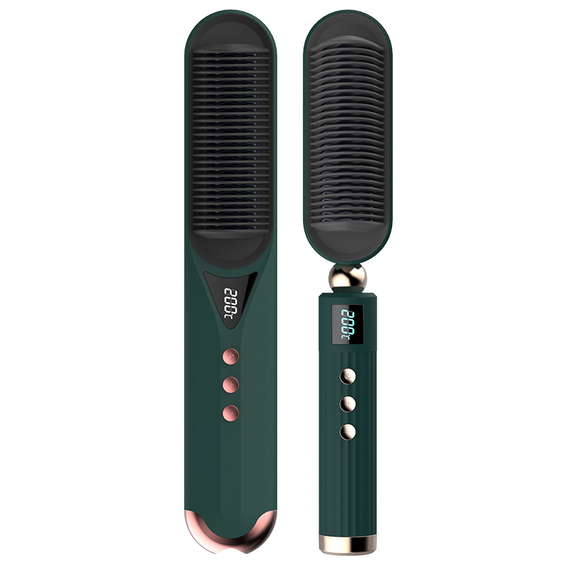 AIWO Stable Small Anion Hair Straightener Private Label Portable Fast PTC Heating Hair Brush Straightener Make Your Hair Smooth