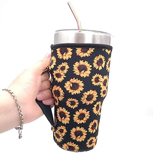 Insulated Neoprene 30oz Tumbler Cup Sleeve Holder with handle