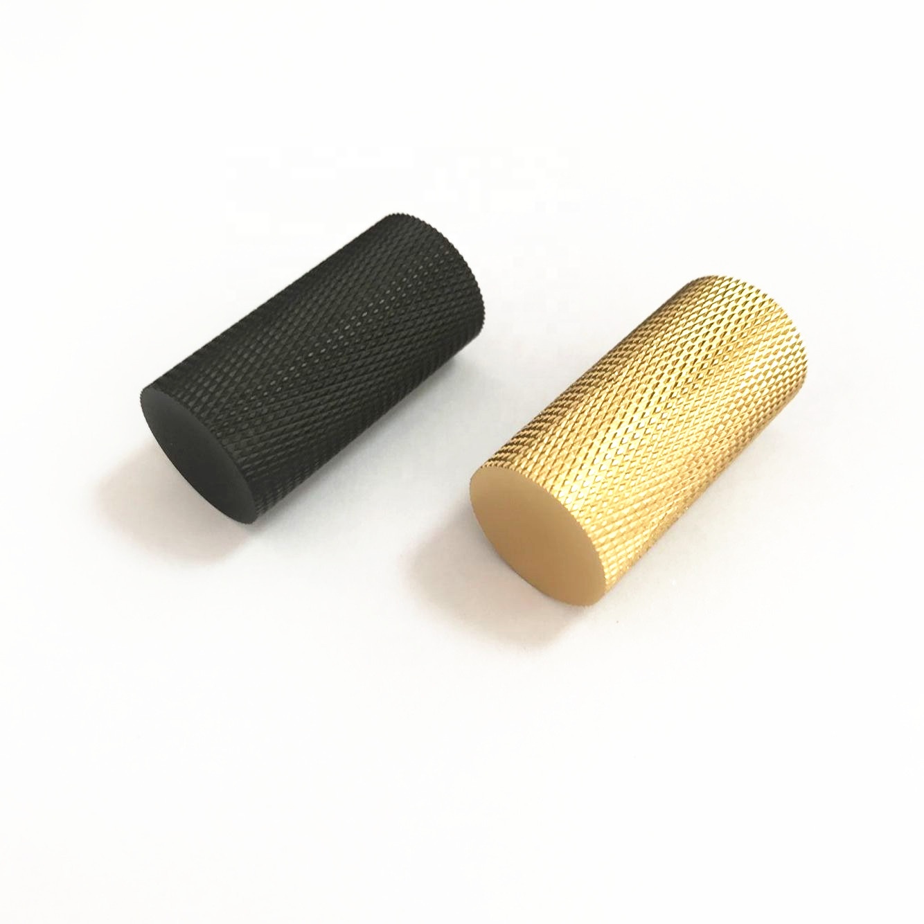 40X20mm Knurled Black And Brass Gold Furniture Rounded Knurling Handle Knob