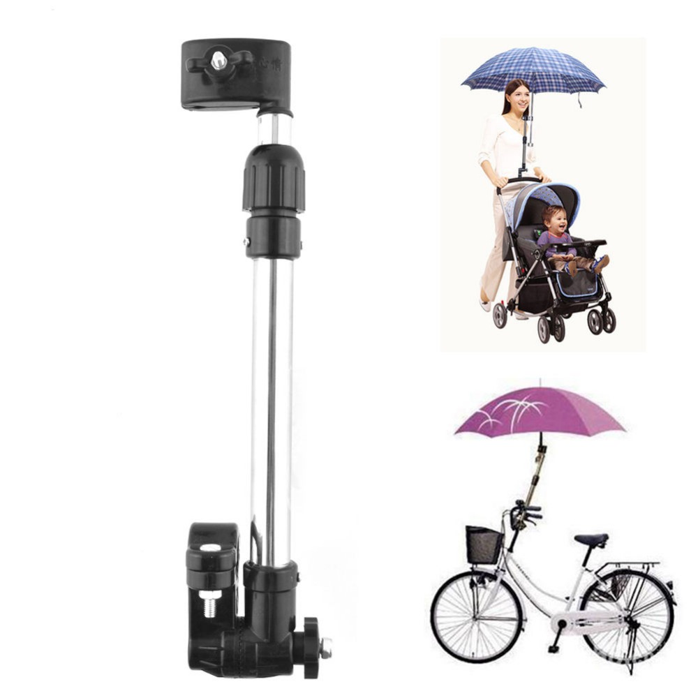 Adjustable Baby Buggy Pram Stroller Umbrella Holder Mount Stand Handle Black
