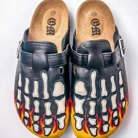Hot sale custom clogs Wholesale Western Style Soft Buckled Start Print Cow Print Sunflower Slip On Shoes Women Leopard Slippers