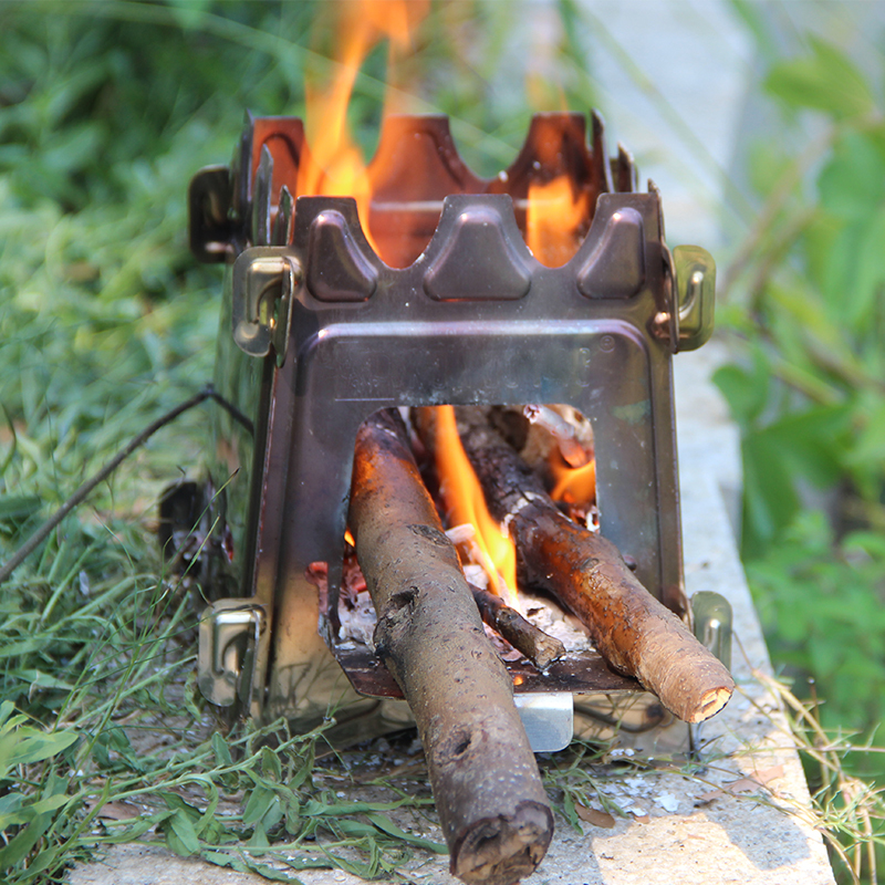 6A OEM Square Patio Foldable Table Top Mini Heater Portable Outdoor Fireplaces Camping Wood Stove for Wholesale