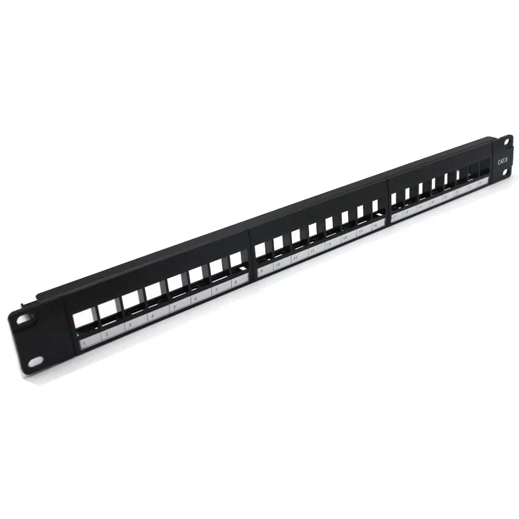 19'' 1U NETWORK CABLING SYSTEM UNLOADED BLANK PATCH PANEL 24 PORT CAT6