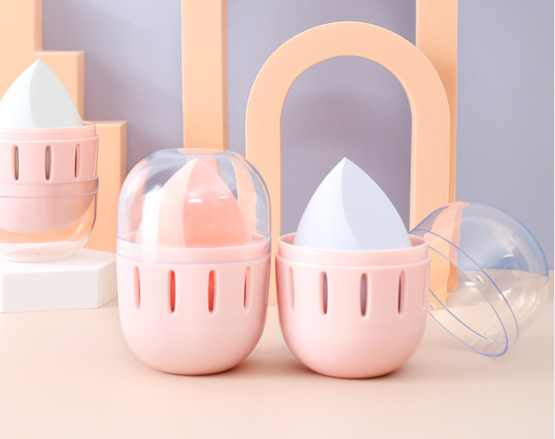 A5252 Plastic makeup sponge holder portable blender storage box for travel