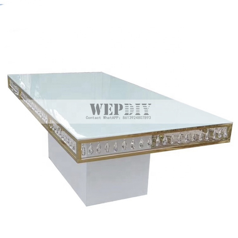 Light luxury Stainless steel wedding furniture wedding wedding table white gold rose gold banquet table birthday party supplies