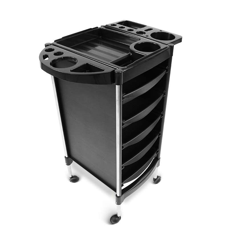 Factory direct supply salon furniture salon trolley cart BLACK trolley for salon