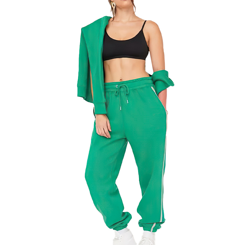 Wholesale Fall Casual Cotton Long Sleeve Solid Color hoodie Jogger Sweatsuits Custom Logo Women Clothing Two Piece Pants Set