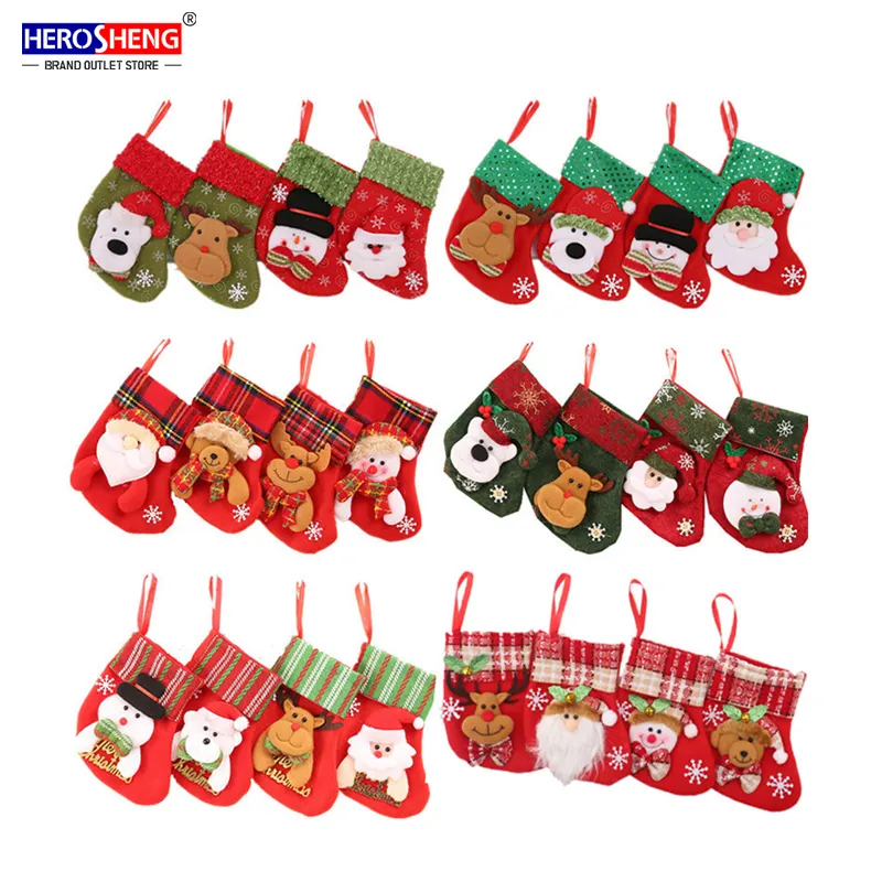 2021 Christmas decoration supplies Pet Stockings Christmas Tree Hanging Decoration Bags Christmas Gift Socks