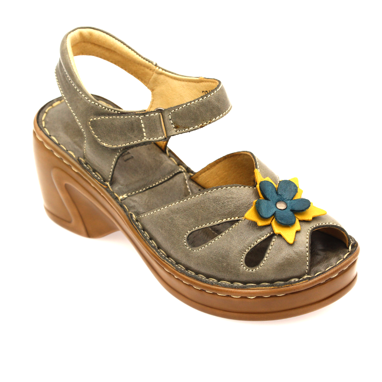 Popular Stitching Sandals High Heels Cowhide Casual Hot Women's Shoes Handmade Genuine Leather Ladies Sandals For Sale Wholesale