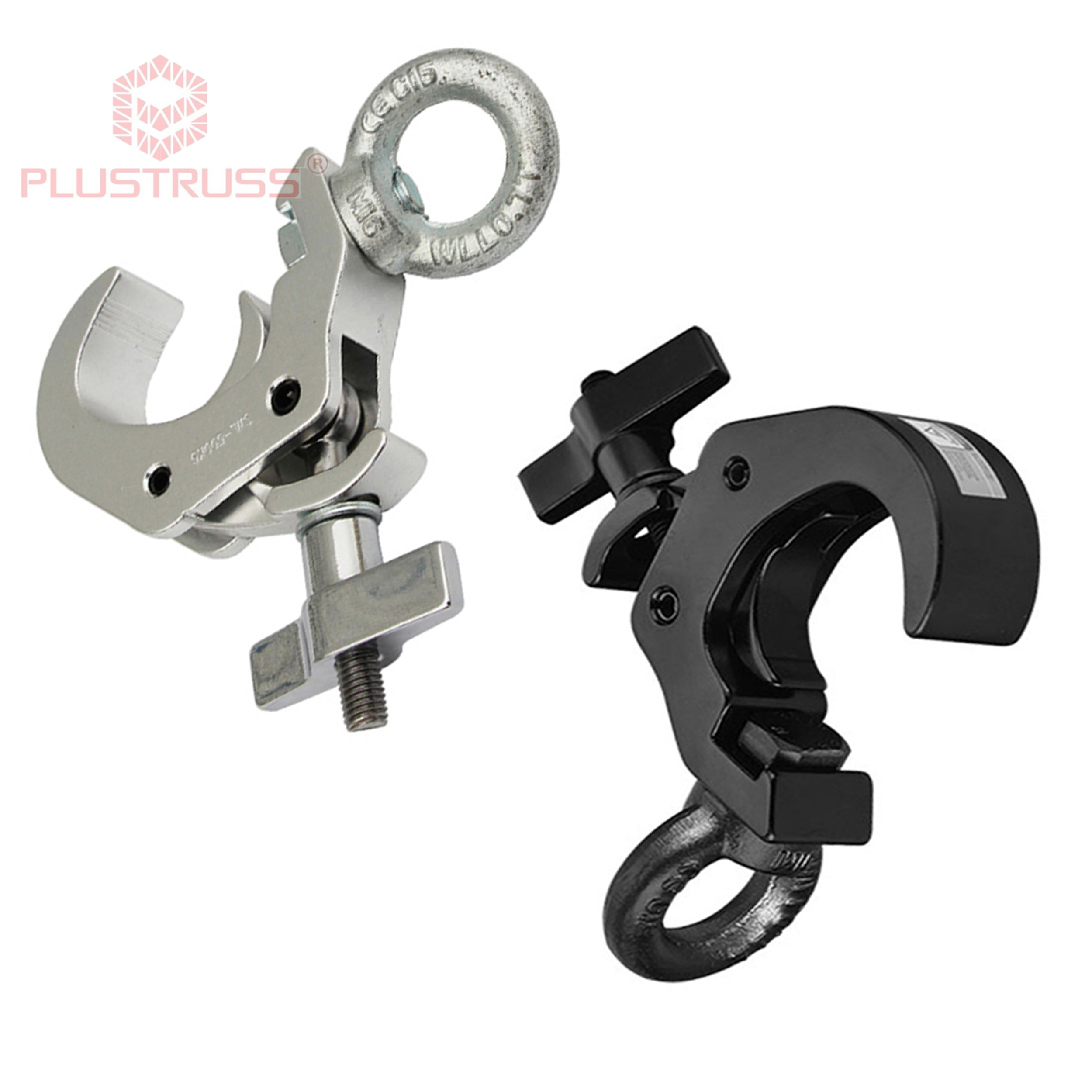 Tube 48-51mm Load 500kg Pipe Clamp Truss Hook Aluminum Stage Lighting Truss Clamp Hook X-Quick Rig Eye Clamp 5005C(500)