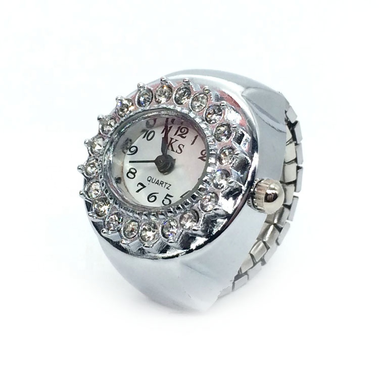 2021 wholesale Platform hot sale Round simple all-Match Finger Ring Watches Adjustable Size alloy creative couple ring watch