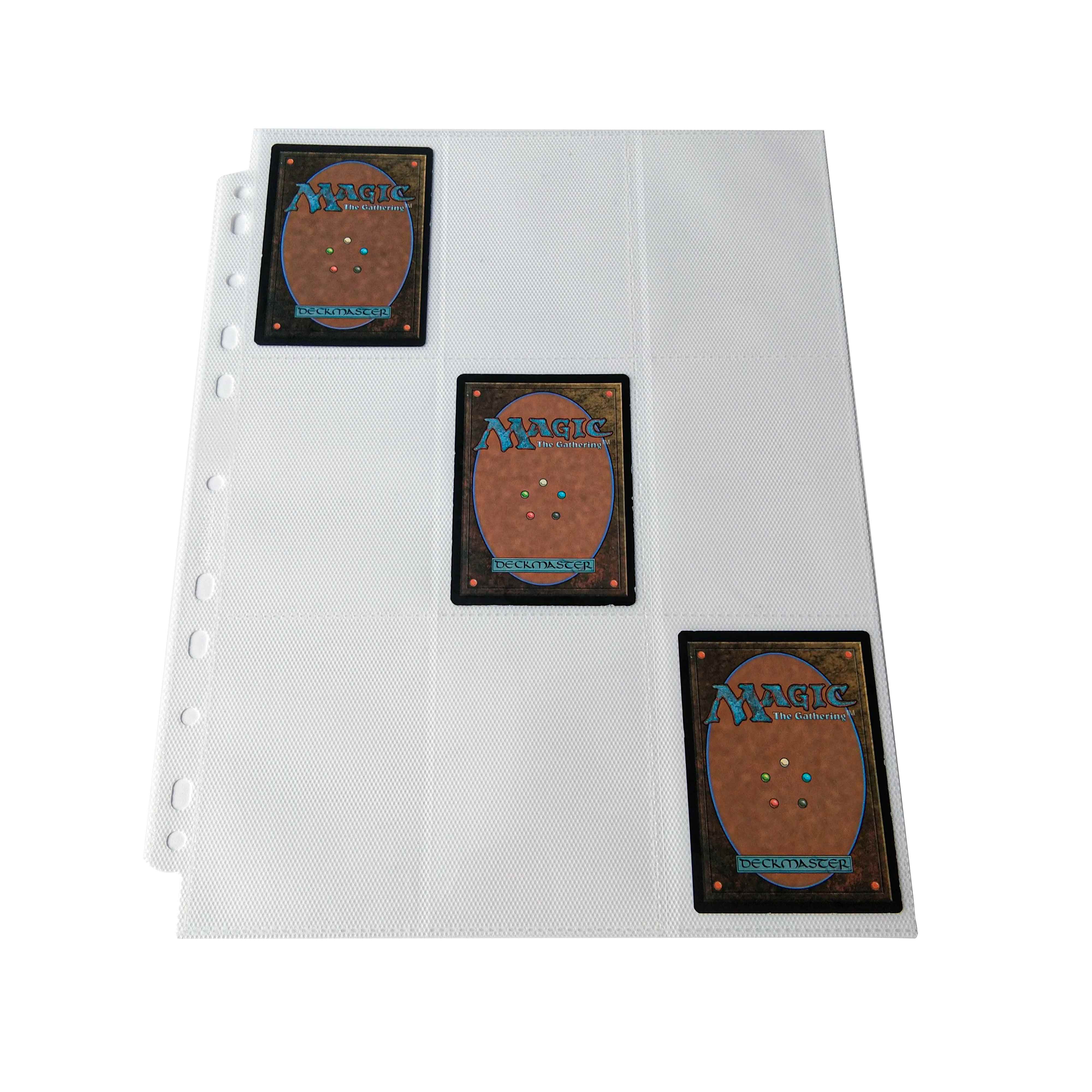18 Pocket Storage Album Pages Card Collector for MTG/YGO/Sport Cards with White Non-woven Liner