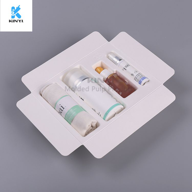 Экологичный Sugarcane Bagasse целлюлозно упаковывая лоток, вставки коробки для Skincare упаковывая