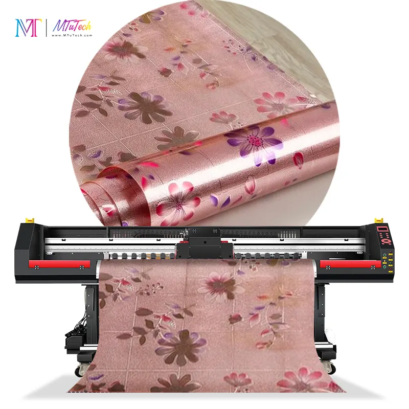 MTuTech 1.9m 3.2m Large Format UV Printer Roll to Roll UV Printer On Leather Wallpaper Canvas Printer machine digital