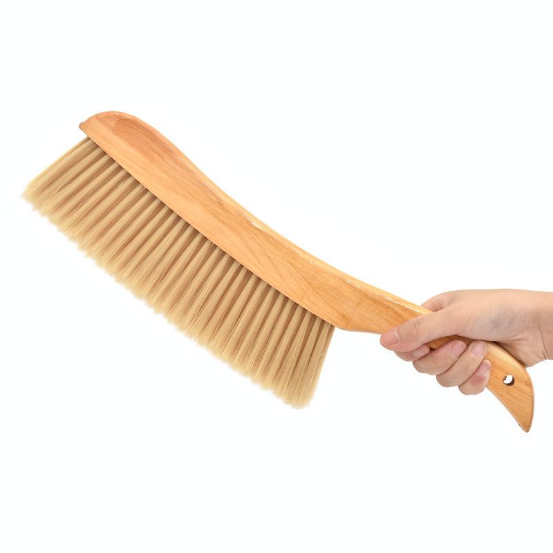 Eco-Friendly Soft Bristle Dusting Brush for Multi-Surface Cleaning with Wooden Handle