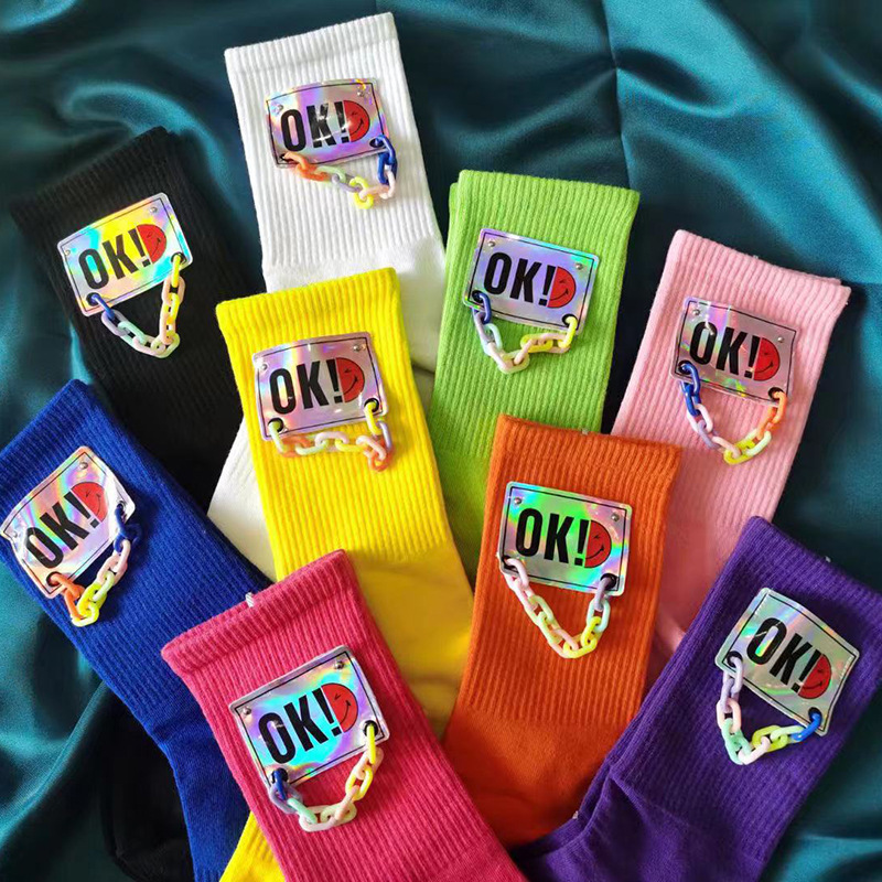 Jewelry Socks Light Luxury Niche Industry 3D Three-dimensional Pin Cloth Standard Trend Women's Medium Tube Fashion Socks