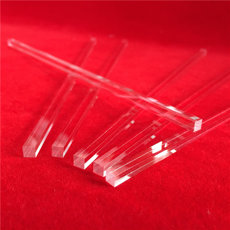 Square clear quartz glass rod for chemical applications