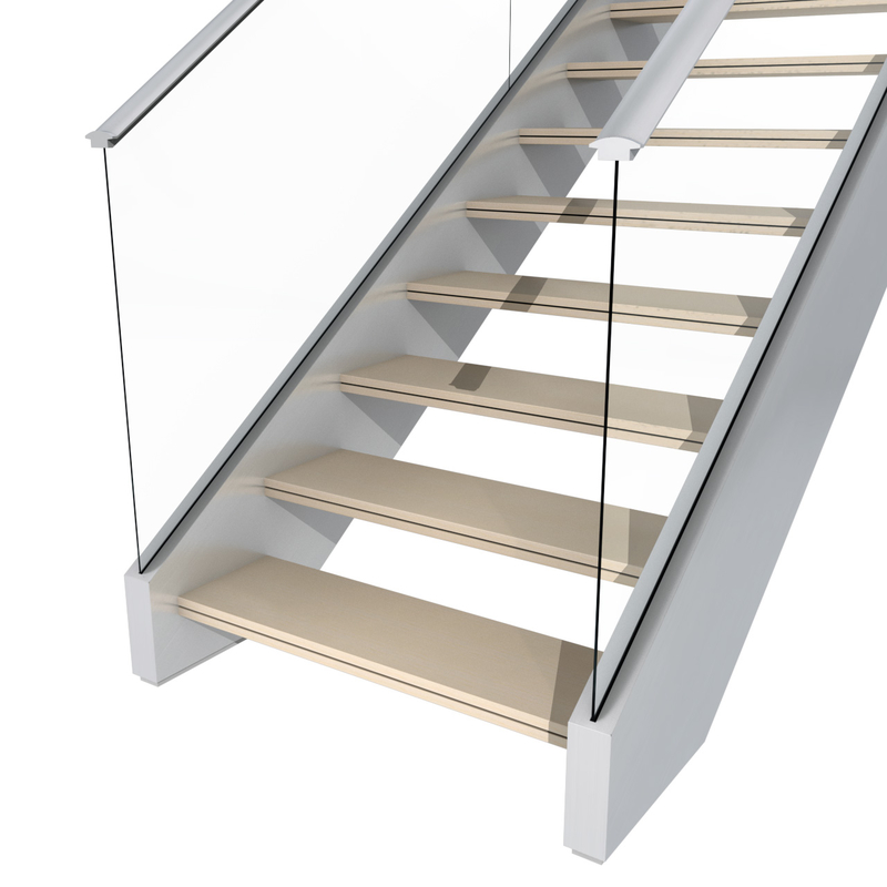 Luxury Commercial build metal solid wooden prefabricated straight stairs