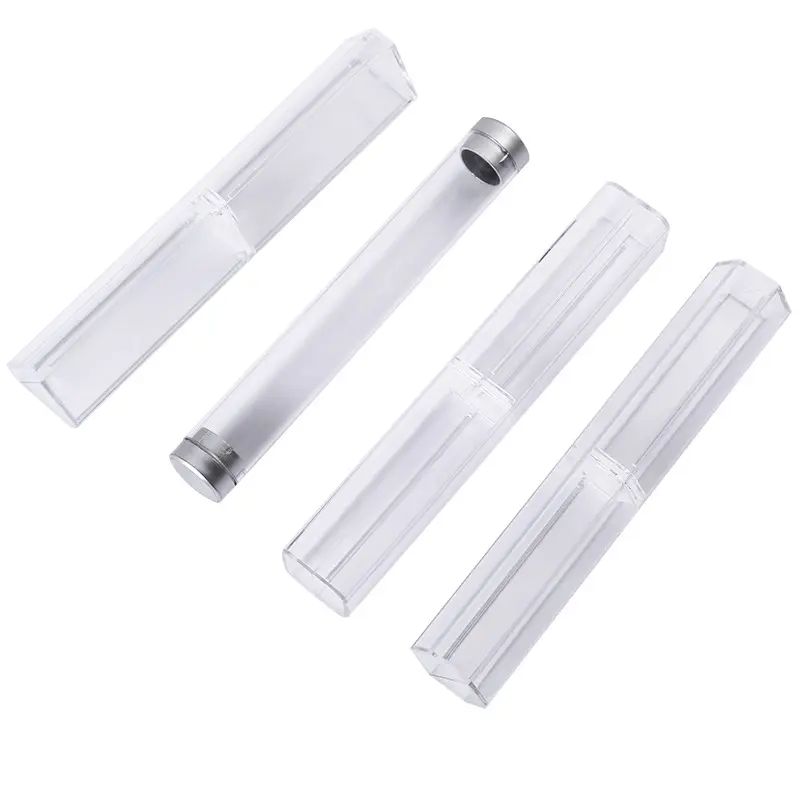 wholesale transparent Plastic gift of pen Square box used in pack Crystal pencil Pen Plastic pencil