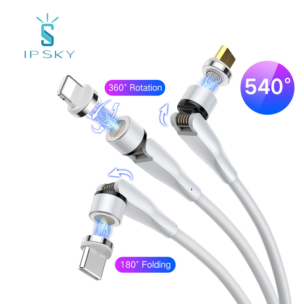 Оптовая продажа IPSKY 540 Магнитный кабель 3A кабель для быстрой зарядки L форма зарядки inphonecharges для всех смартфонов