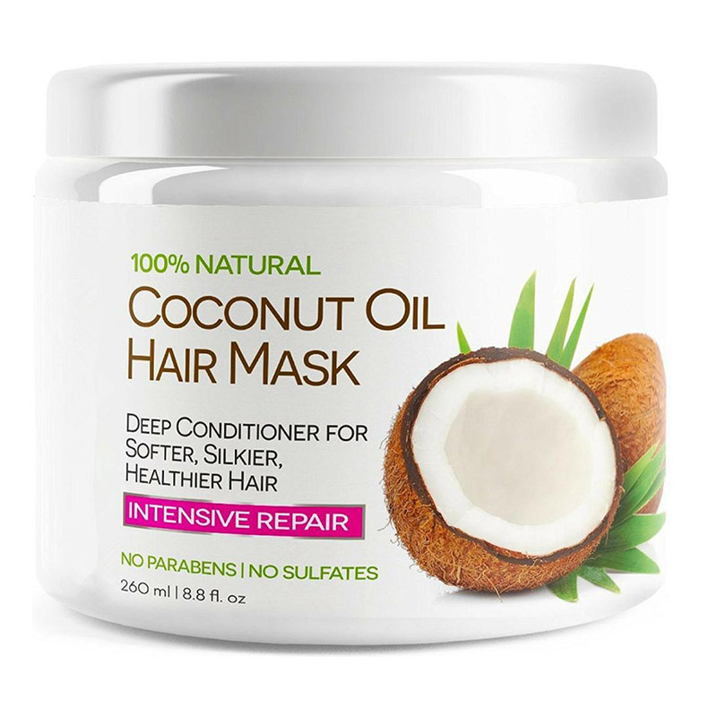 private label premium collagen hair mask, organic nourishing treatment coconut oil hair clay mask for damaged hair