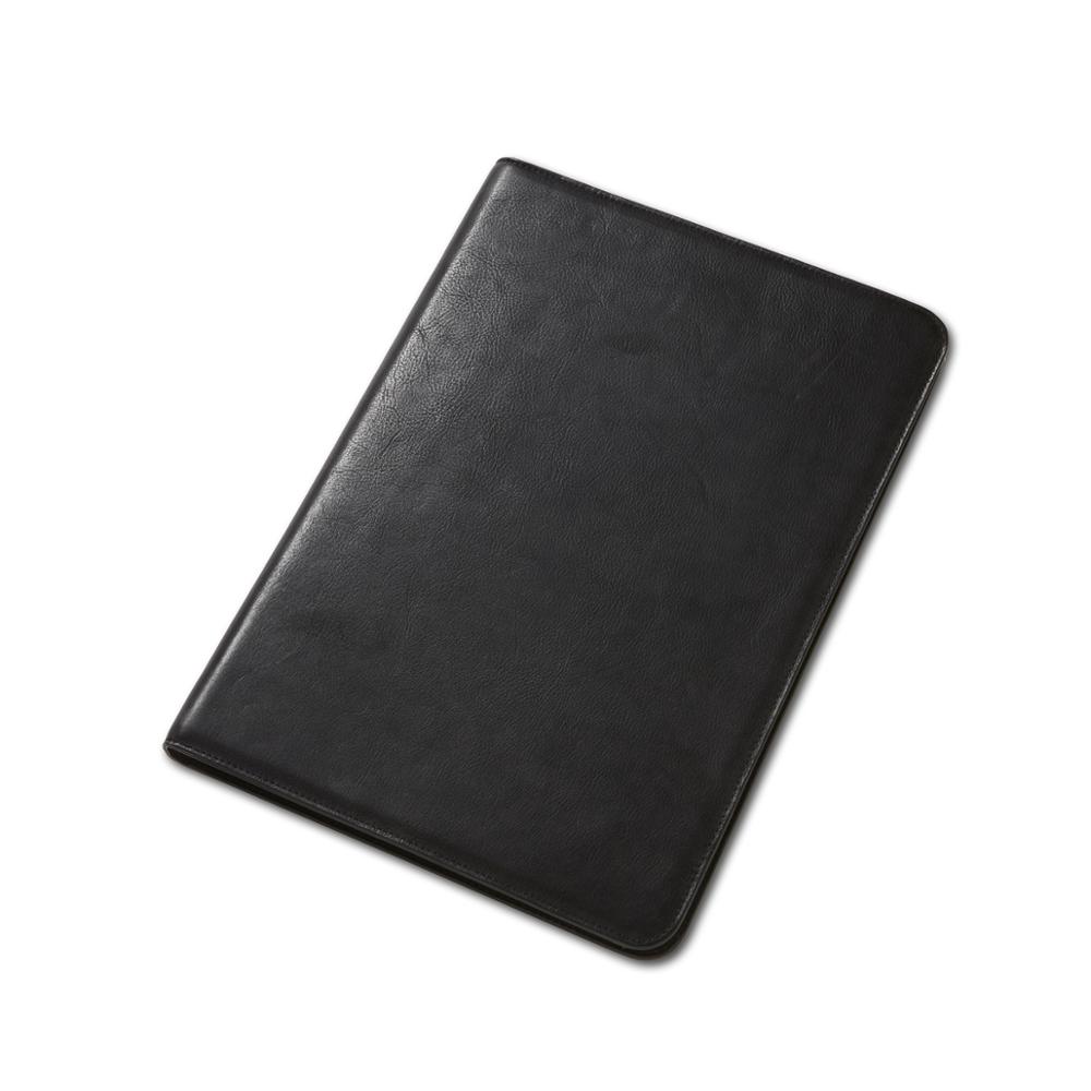 Zip closure business files key holder organizer removable wristlet strap leather tablet portfolio for iPad kindle