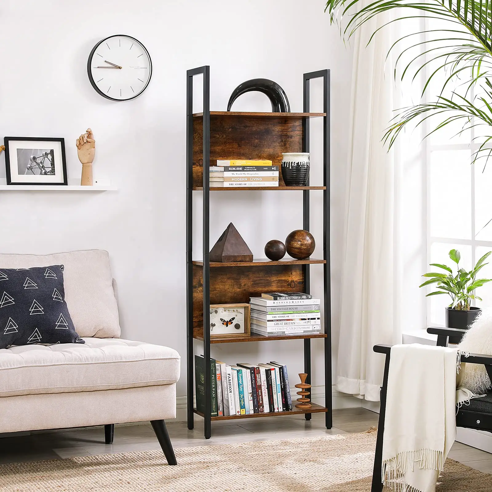L shaped wooden storage shelf study living room bookcase book shelf modern wall shelf