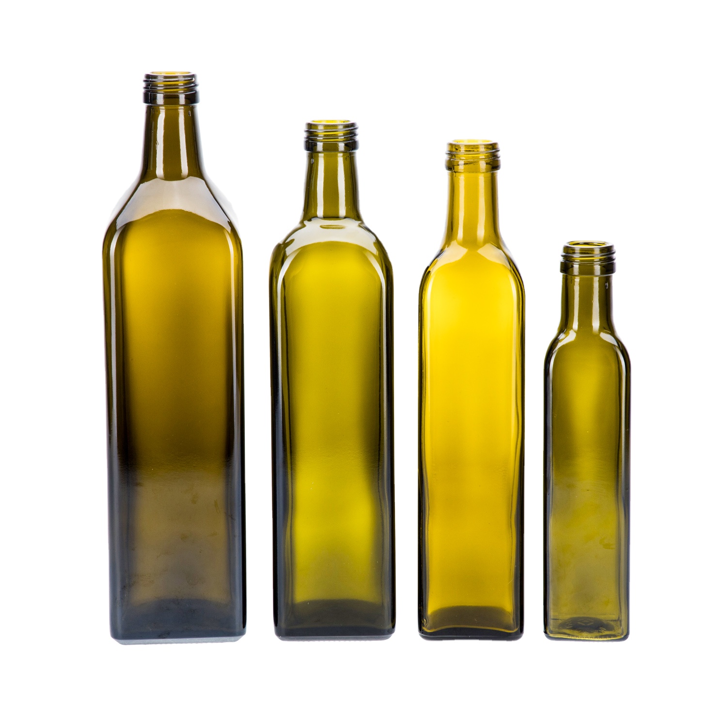 Round Antique Green Dark Green Olive Oil Glass Bottle Dorica 250ml 375ml 500ml 750ml Glass Bottle with Screw Cap