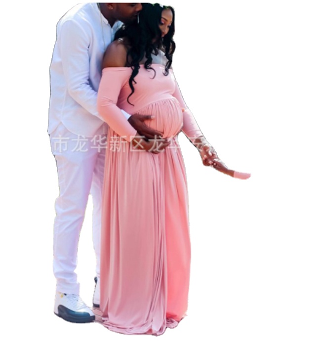 Maternity Photography Off Shoulder Maternity Gown for Photo Shoots or Baby Shower