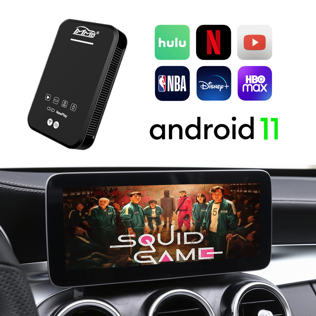 Android 11 MMB CarPlay умная мультимедийная коробка CarPlay AI Box MMB Box CarPlay MMB Joyeauto для YouTube Netflix
