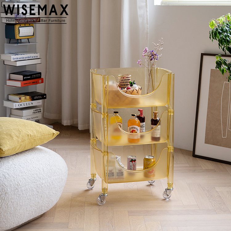 Мебель WISEMAX, современный дизайн в скандинавском стиле, прозрачная цветная пластиковая мебель для гостиной, боковой шкаф, Кухонная Тележка, полка для хранения
