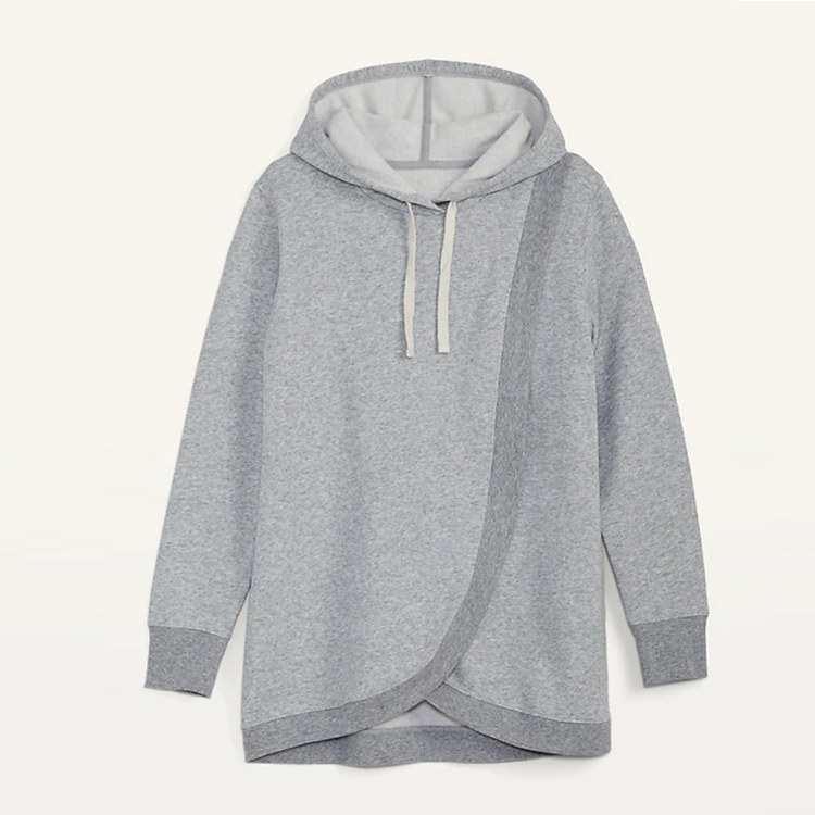 Custom cross-front Long sleeves nursing breastfeeding maternity clothes casual hooded top
