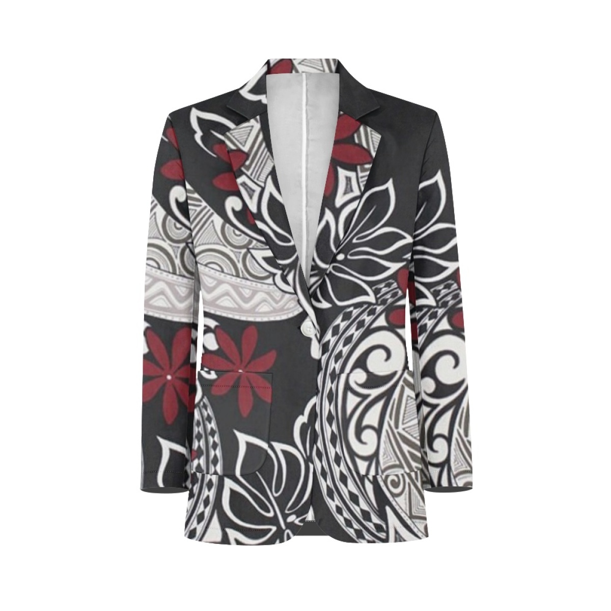 Custom Private Label Lounge Coat For Women Clothing Manufacturers Straight Suit Jacket Polynesian Design Business Suit Ladies