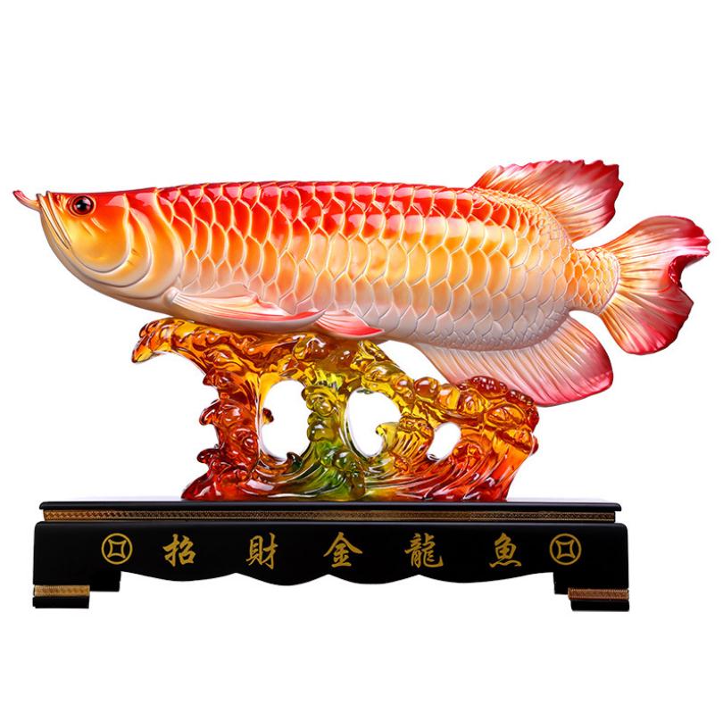 Красочный фэн-шуй домашний декор arowana Рыба Статуя