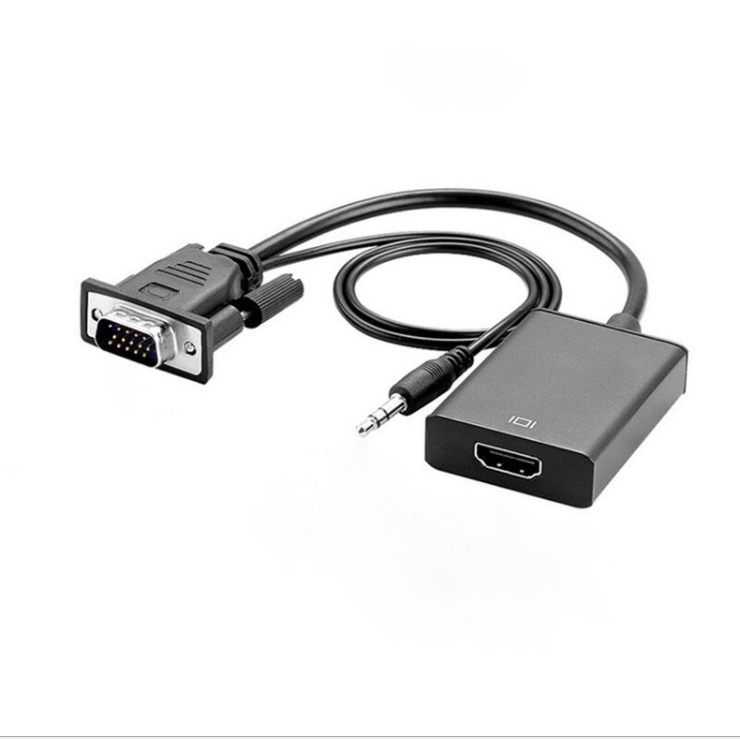 Адаптер 1080p 60 Гц, Переходник vga штекер-гнездо hdmi, преобразователь с аудиокабелем 3,5 мм, адаптер VGA-HDMI