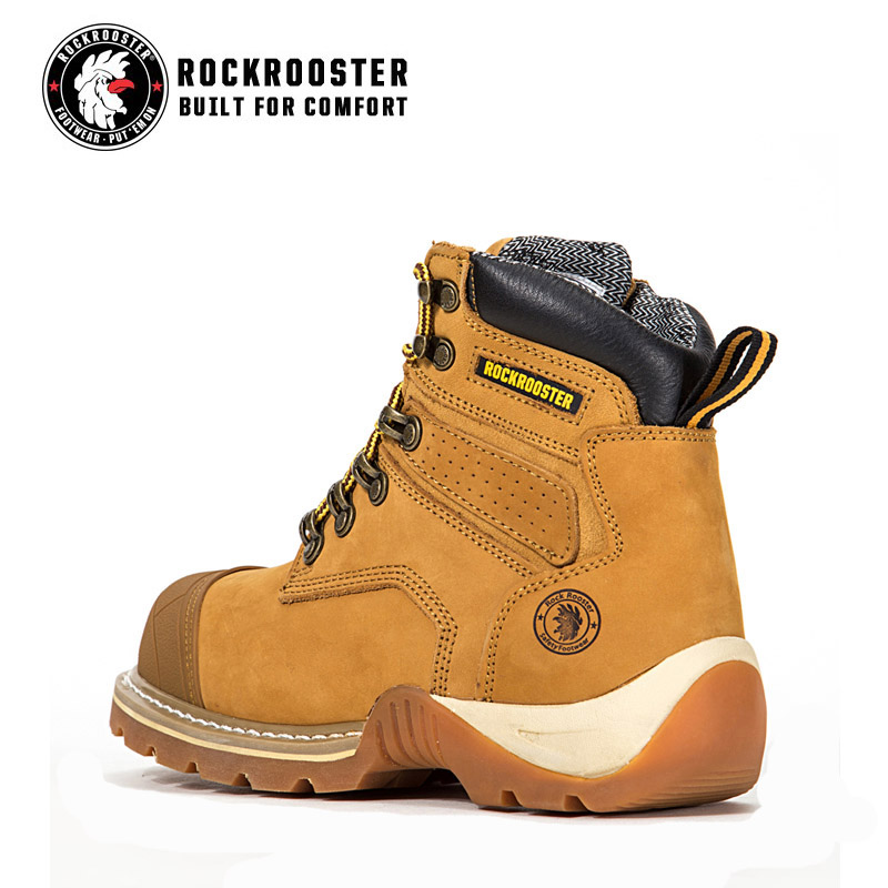 Водонепроницаемая защитная обувь RockRooster из нубука для горных работ, сапоги с стальным носком, Прямая продажа с завода, защитная обувь